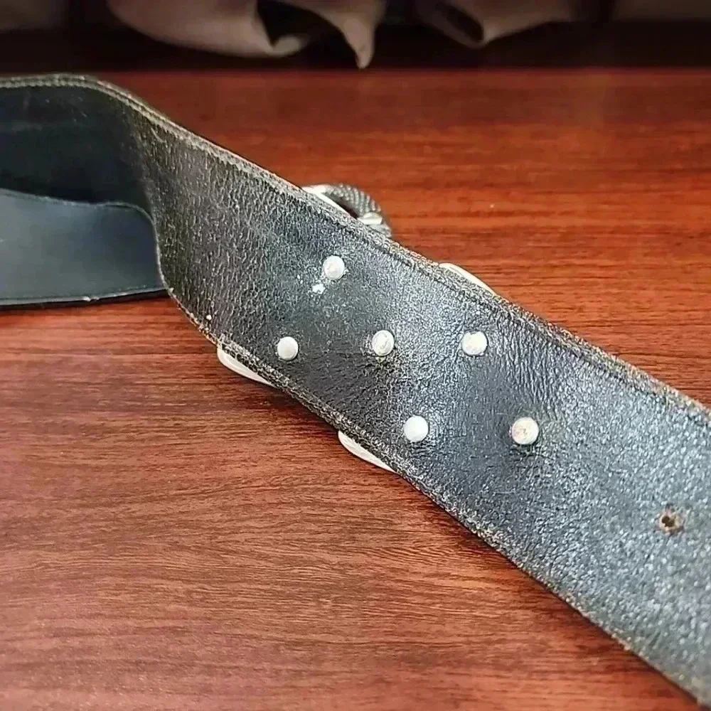 WOMENS Vintage Leather Big buckle belt